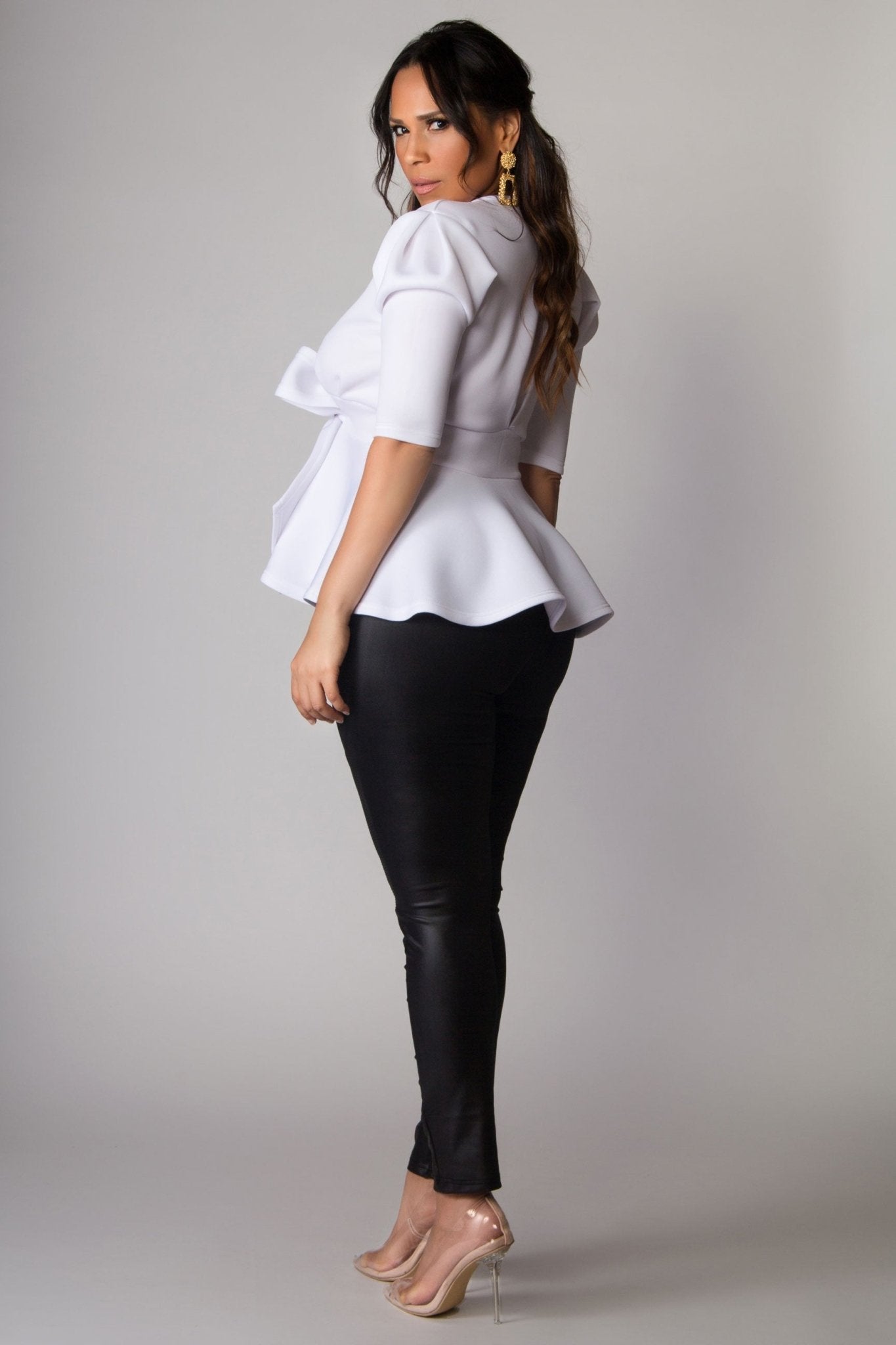 Maeve Bow Tie Peplum Blouse - MY SEXY STYLES