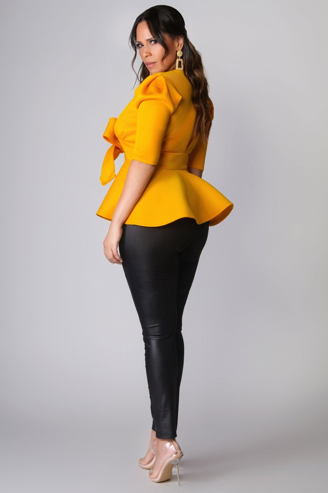 Maeve Bow Tie Peplum Blouse - MY SEXY STYLES