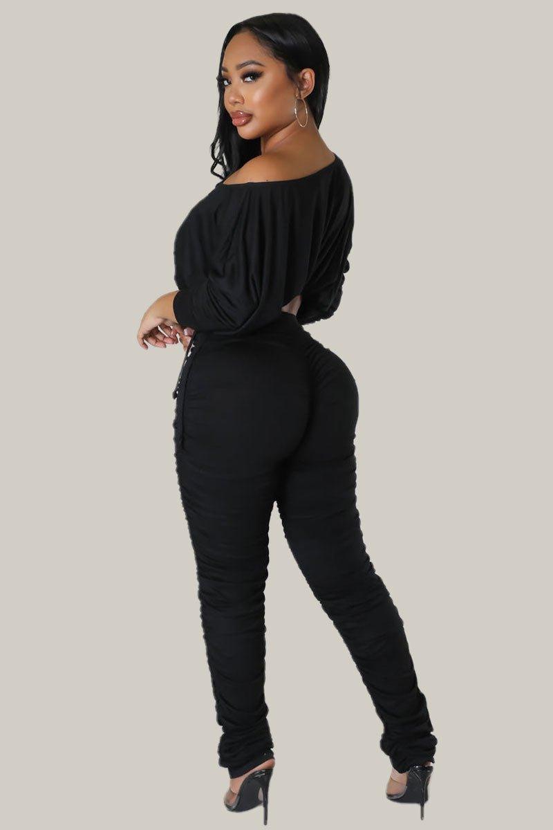 Maria Ruched Leggings and Crop Top Set - MY SEXY STYLES