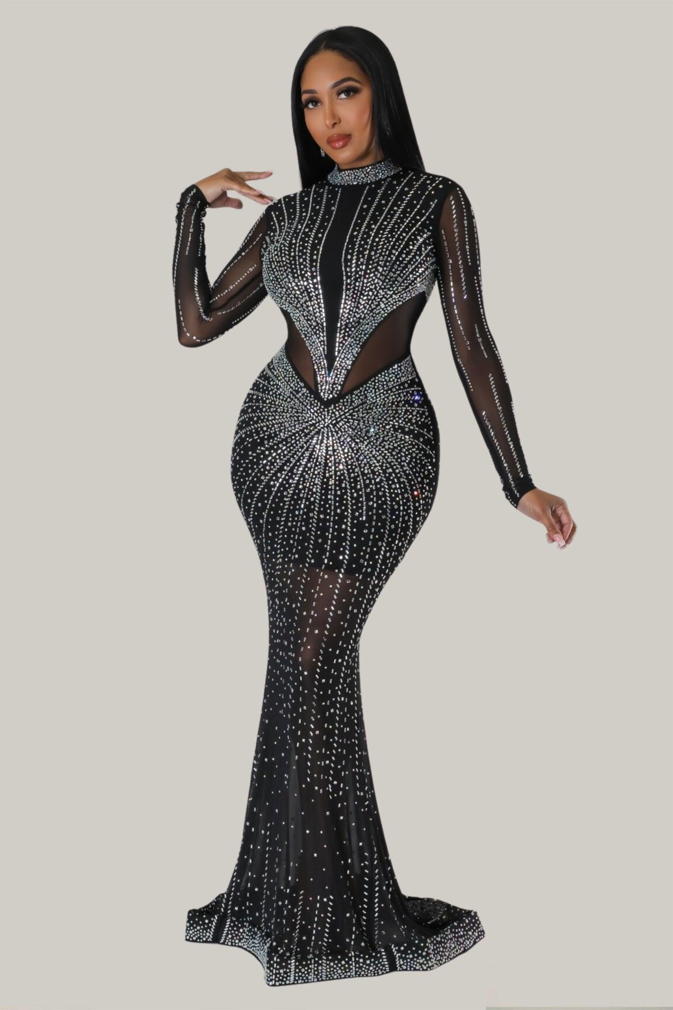Marlowe Studded Maxi Gala Dress - MY SEXY STYLES