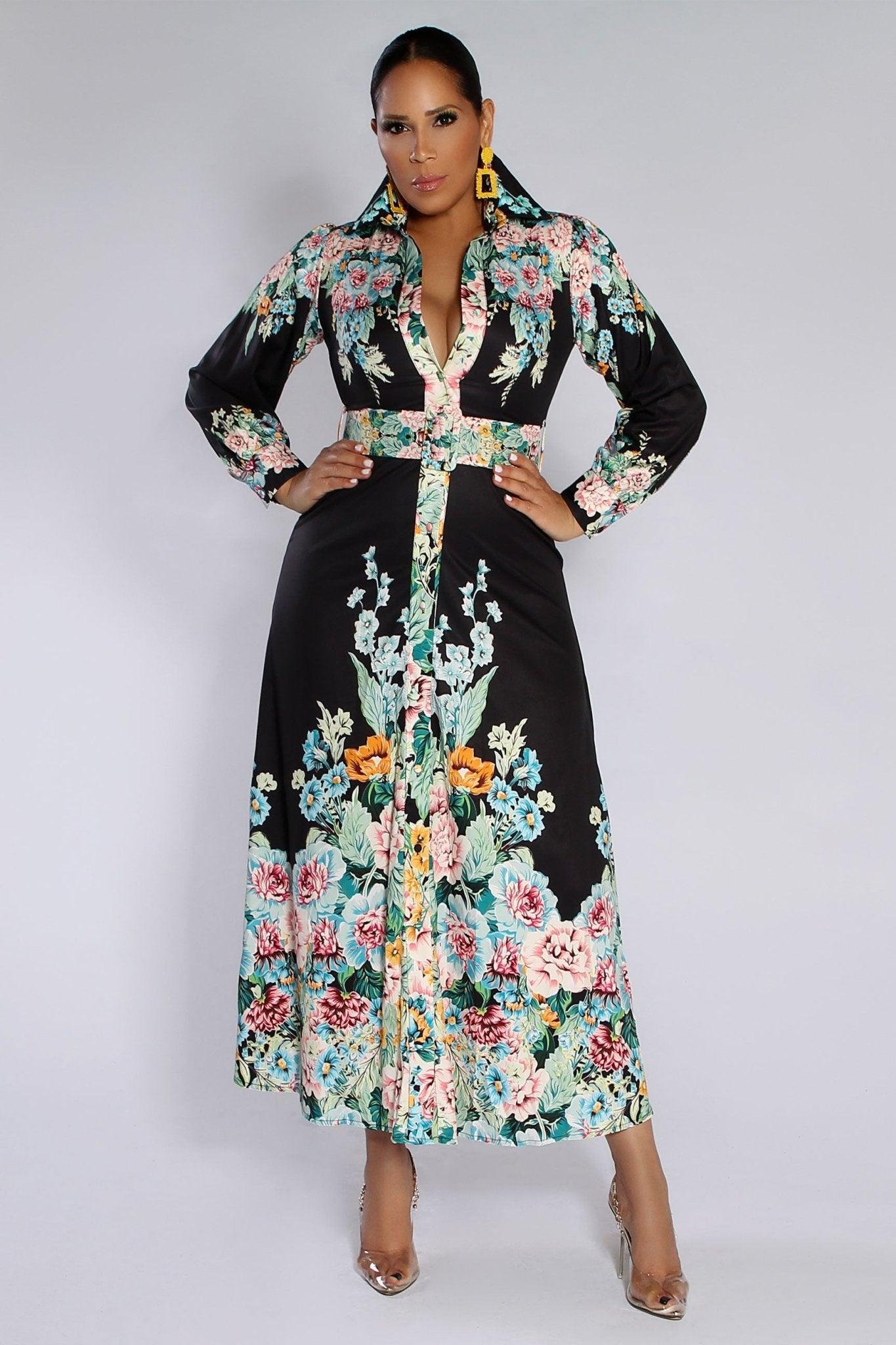 Nancy Floral Belted Dress - MY SEXY STYLES