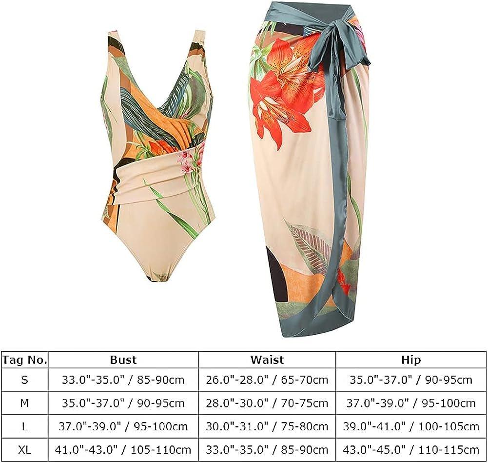 One Piece Swimsuit with Beach Cover up Wrap Skirt - MY SEXY STYLES