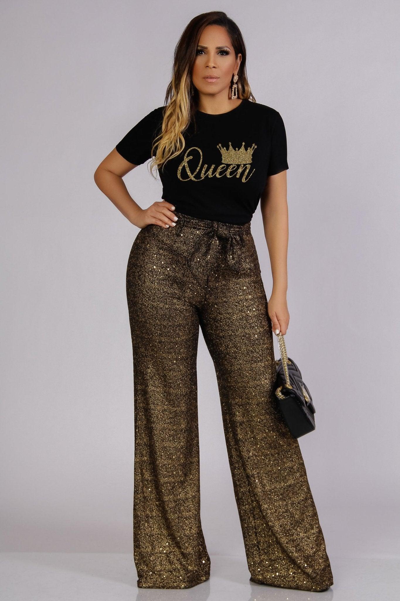 Queen Glitter Fashion Tee Shirt - MY SEXY STYLES