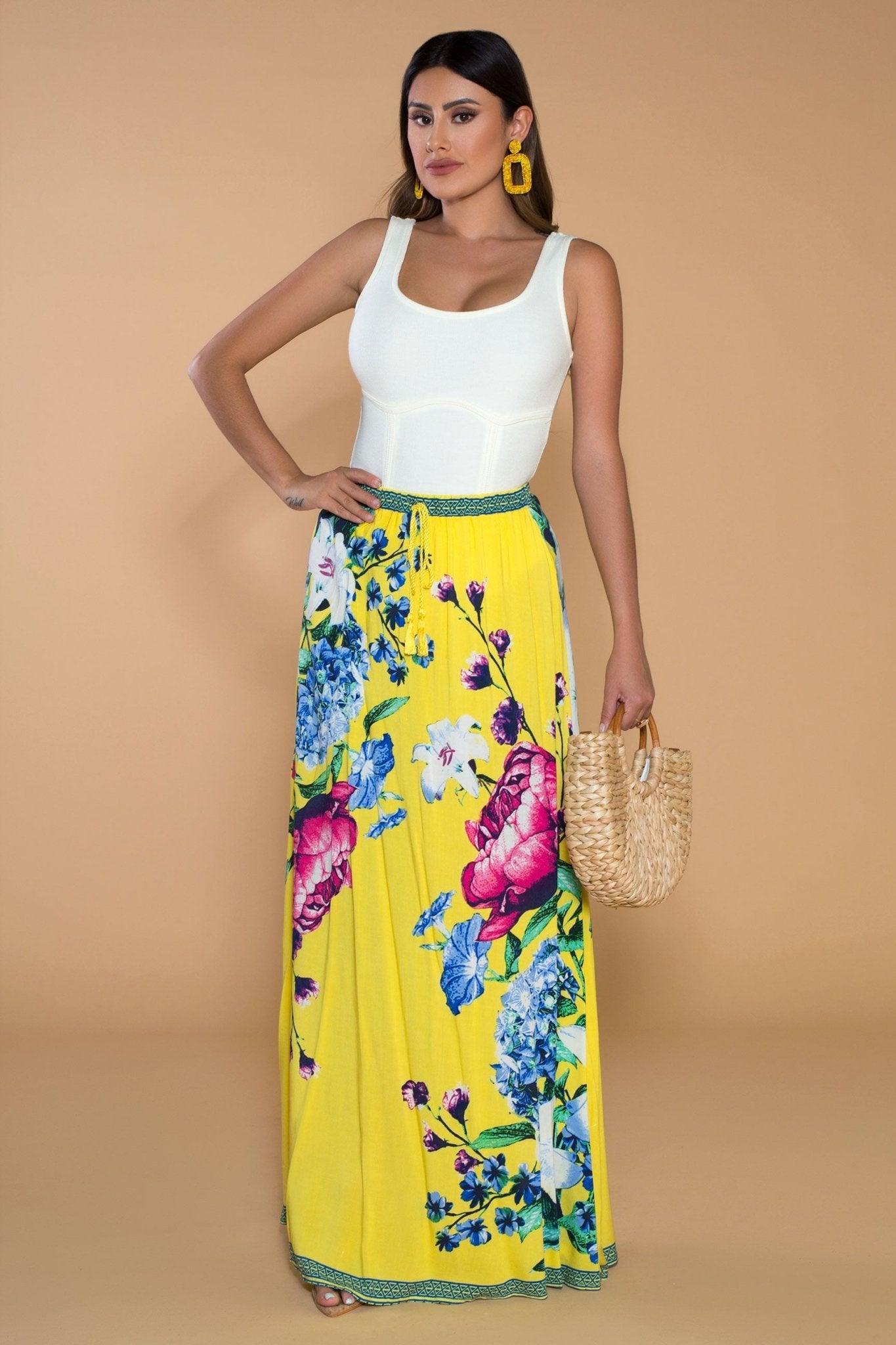 Shelby Floral Print Maxi Skirt - MY SEXY STYLES