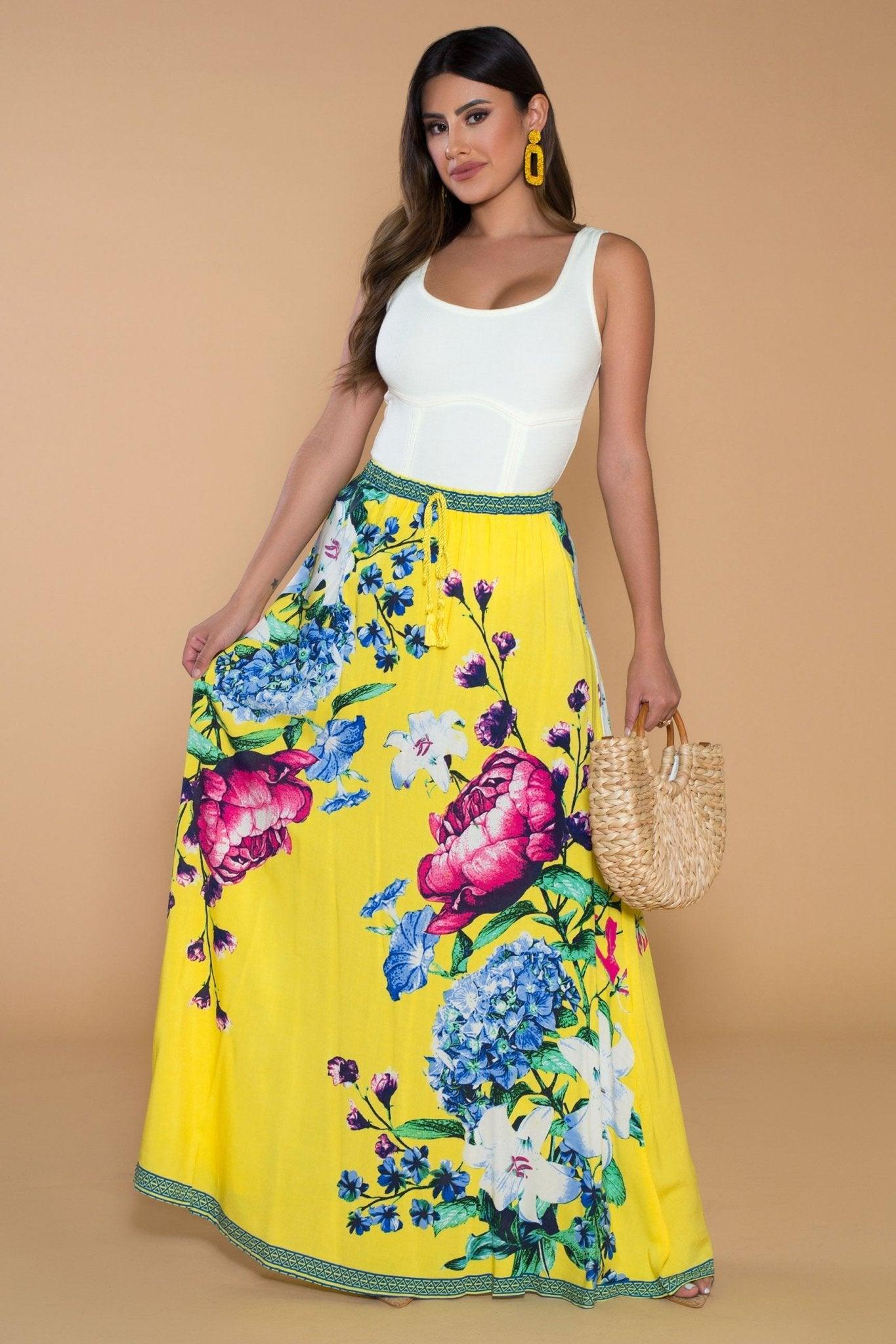 Shelby Floral Print Maxi Skirt - MY SEXY STYLES