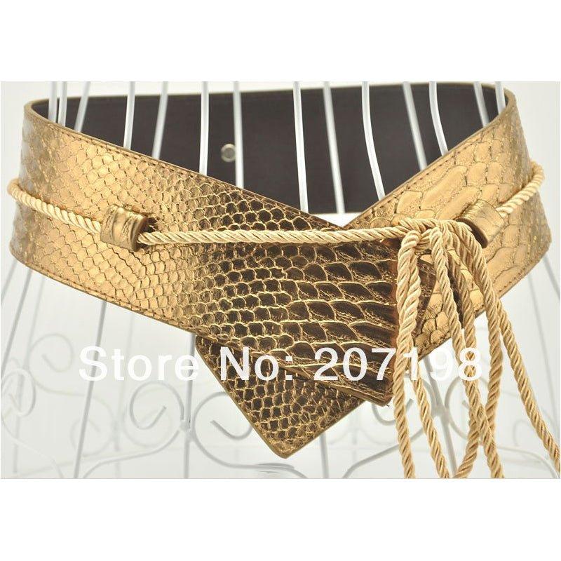 Snake Faux Leather Rope Tie Belt - MY SEXY STYLES