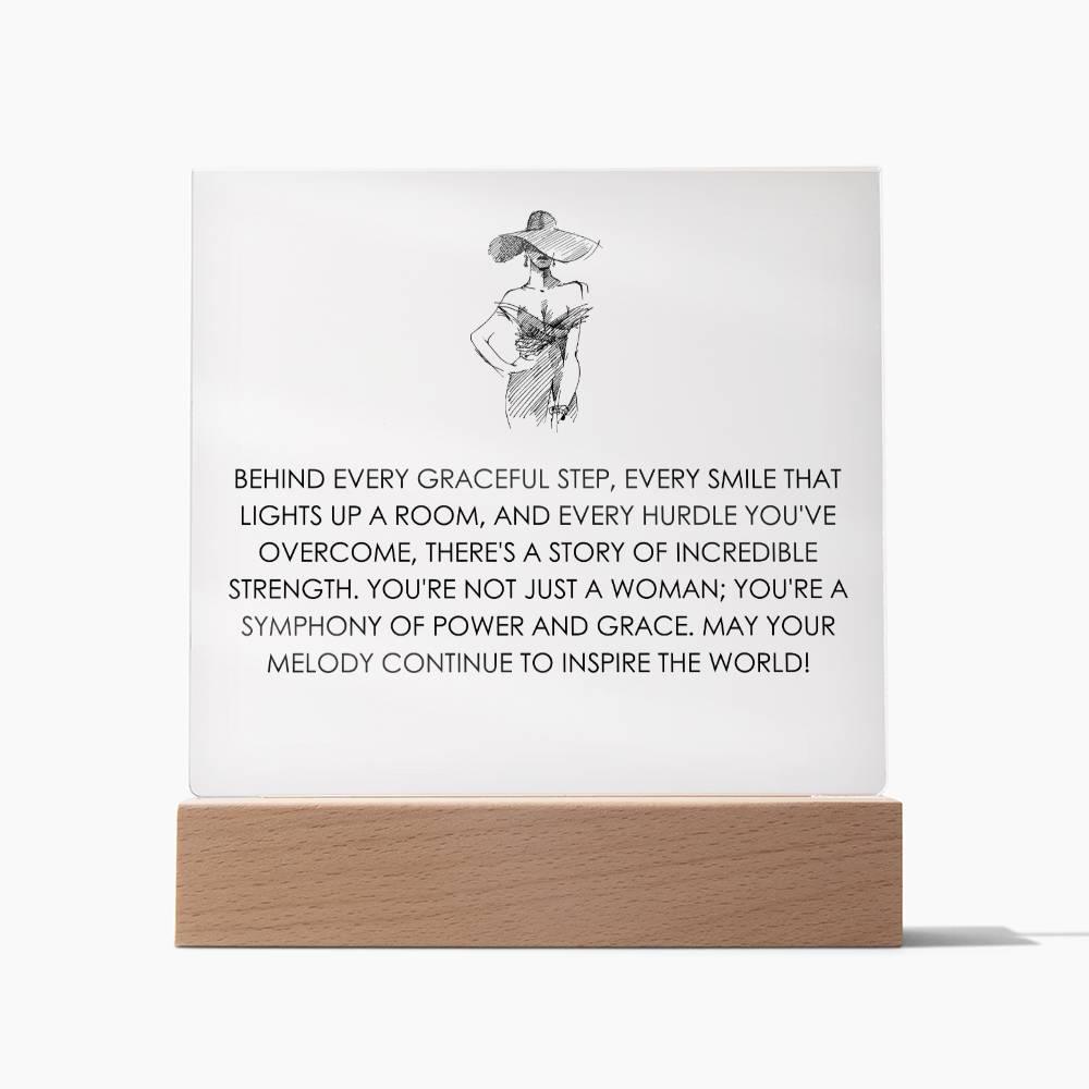 story of incredible strength WARRIOR GLAM Square Acrylic Plaque - MY SEXY STYLES
