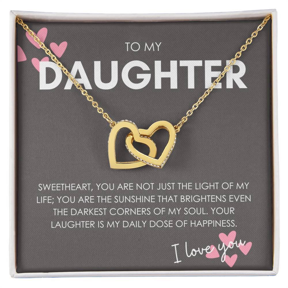 To My Daughter Interlocking Hearts Necklace with Luxury Box & MC - MY SEXY STYLES