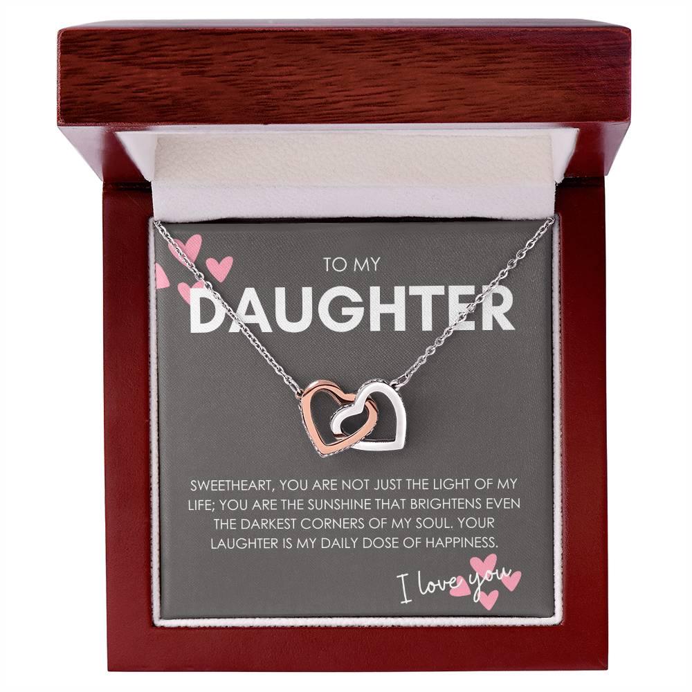 To My Daughter Interlocking Hearts Necklace with Luxury Box & MC - MY SEXY STYLES
