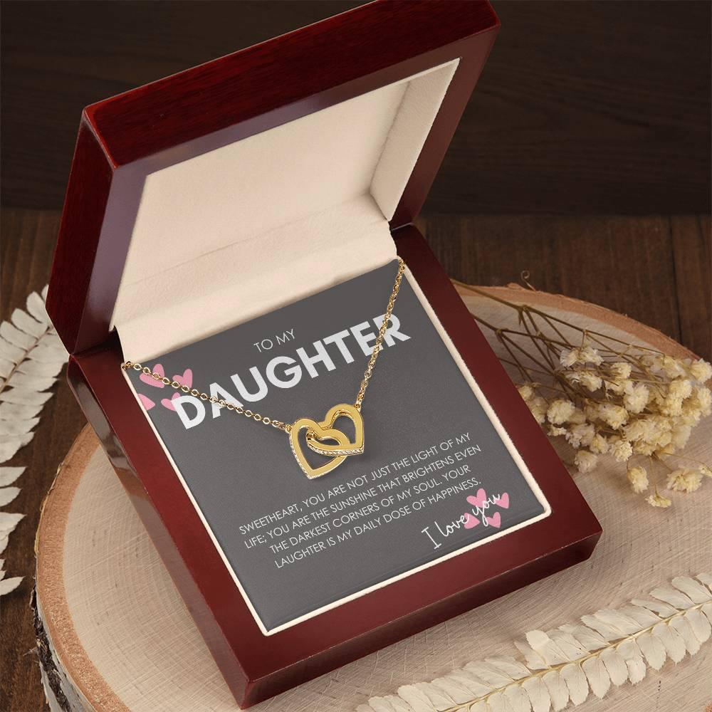 To My Daughter Interlocking Hearts Necklace with Luxury Box & MC - MY SEXY STYLES