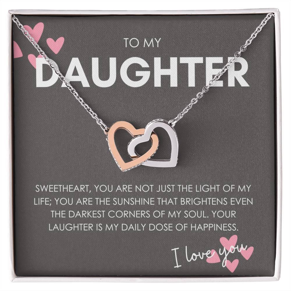 To My Daughter Interlocking Hearts Necklace with Luxury Box & MC - MY SEXY STYLES