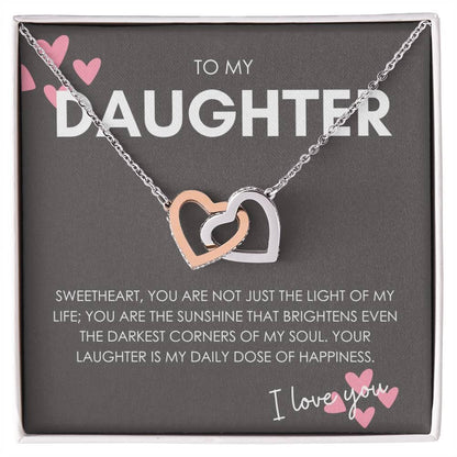 To My Daughter Interlocking Hearts Necklace with Luxury Box & MC - MY SEXY STYLES