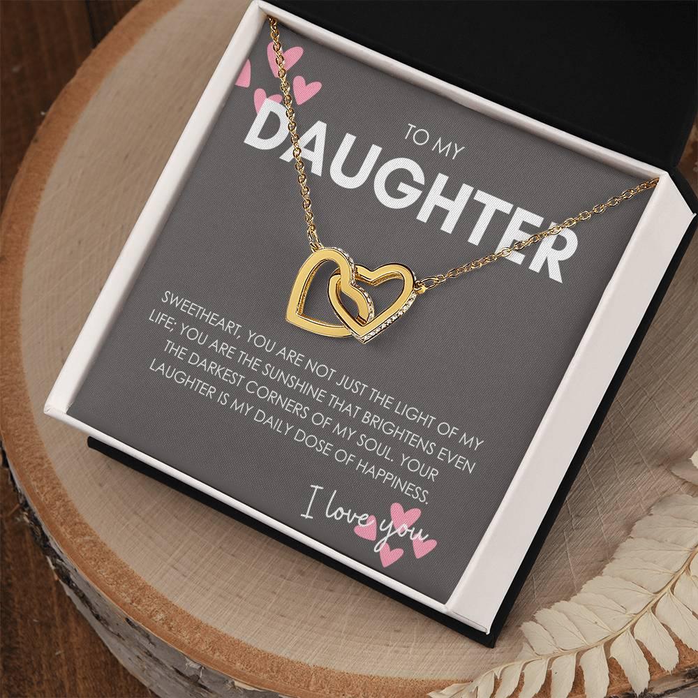 To My Daughter Interlocking Hearts Necklace with Luxury Box & MC - MY SEXY STYLES