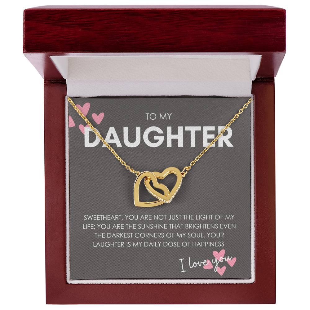 To My Daughter Interlocking Hearts Necklace with Luxury Box & MC - MY SEXY STYLES