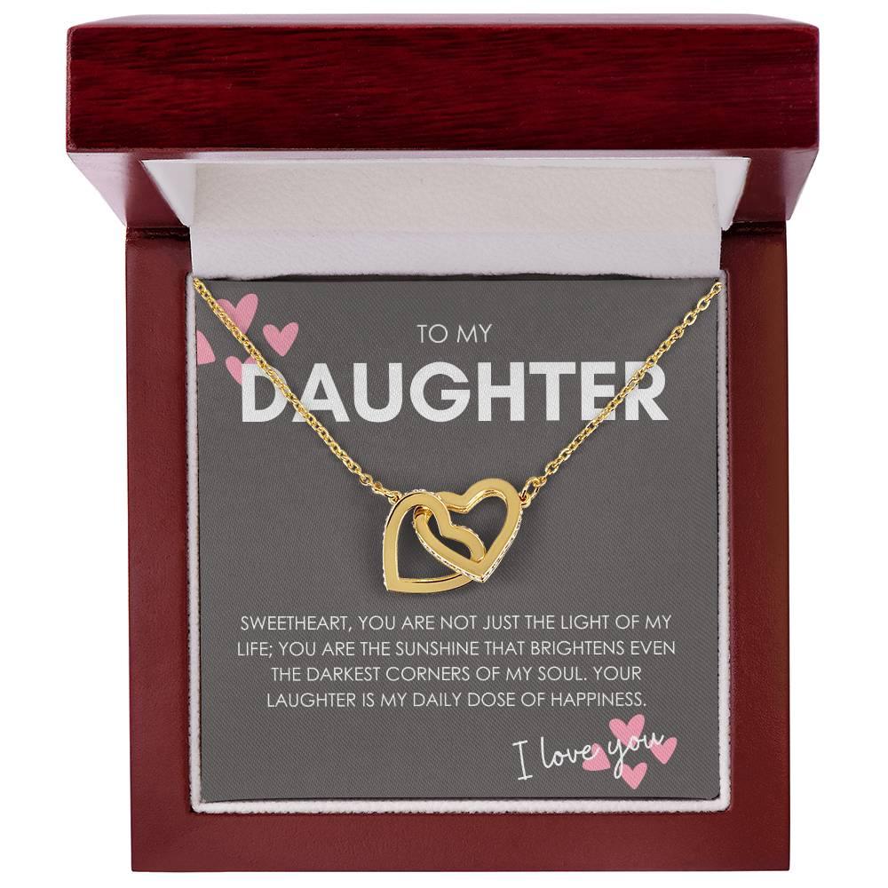 To My Daughter Interlocking Hearts Necklace with Luxury Box & MC - MY SEXY STYLES