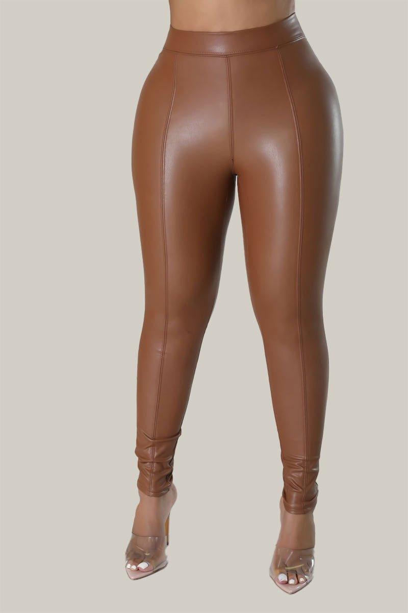 Trinity Faux Leather High Waisted Leggings - MY SEXY STYLES