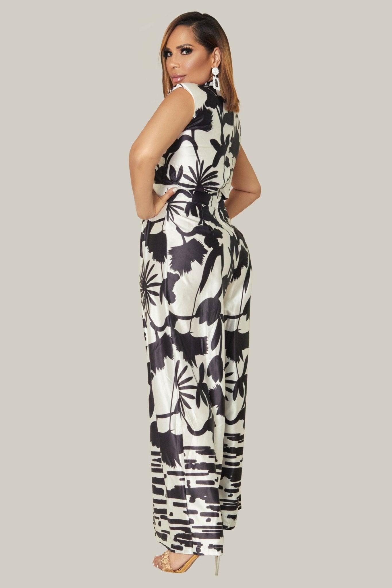 Veridian Abstract Print Jumpsuit - MY SEXY STYLES