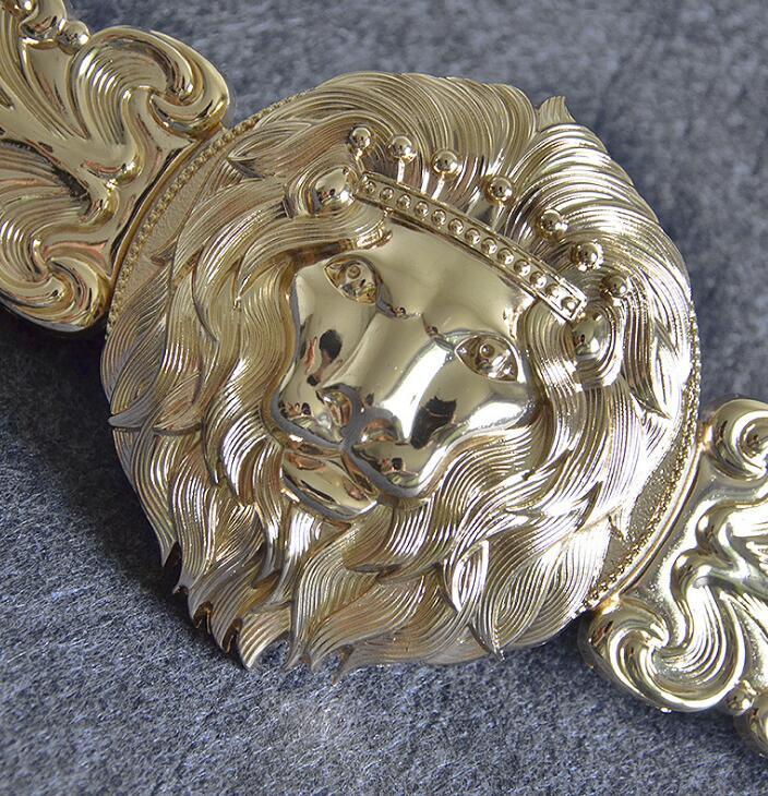 Women's Fashion Gold Lion Buckle Elastic Belt - MY SEXY STYLES