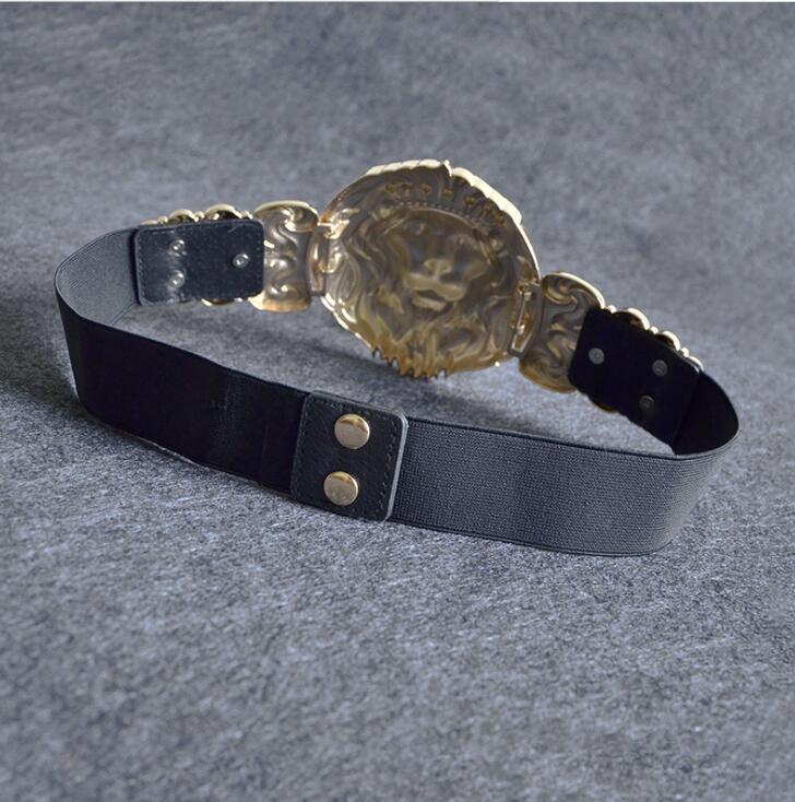 Women's Fashion Gold Lion Buckle Elastic Belt - MY SEXY STYLES