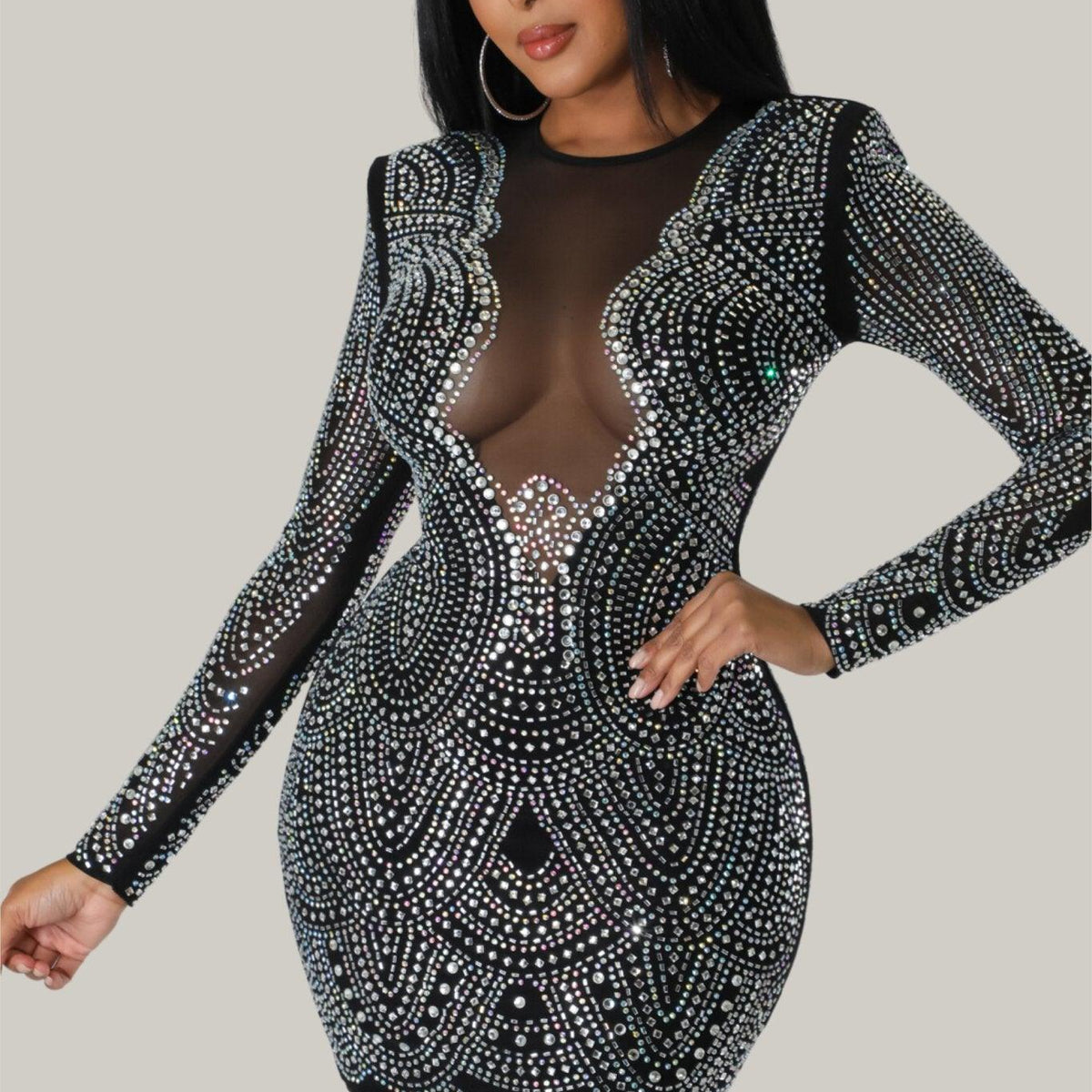 bejeweled mini dress Bejeweled Halter Neck Sequin Minidress (Women)